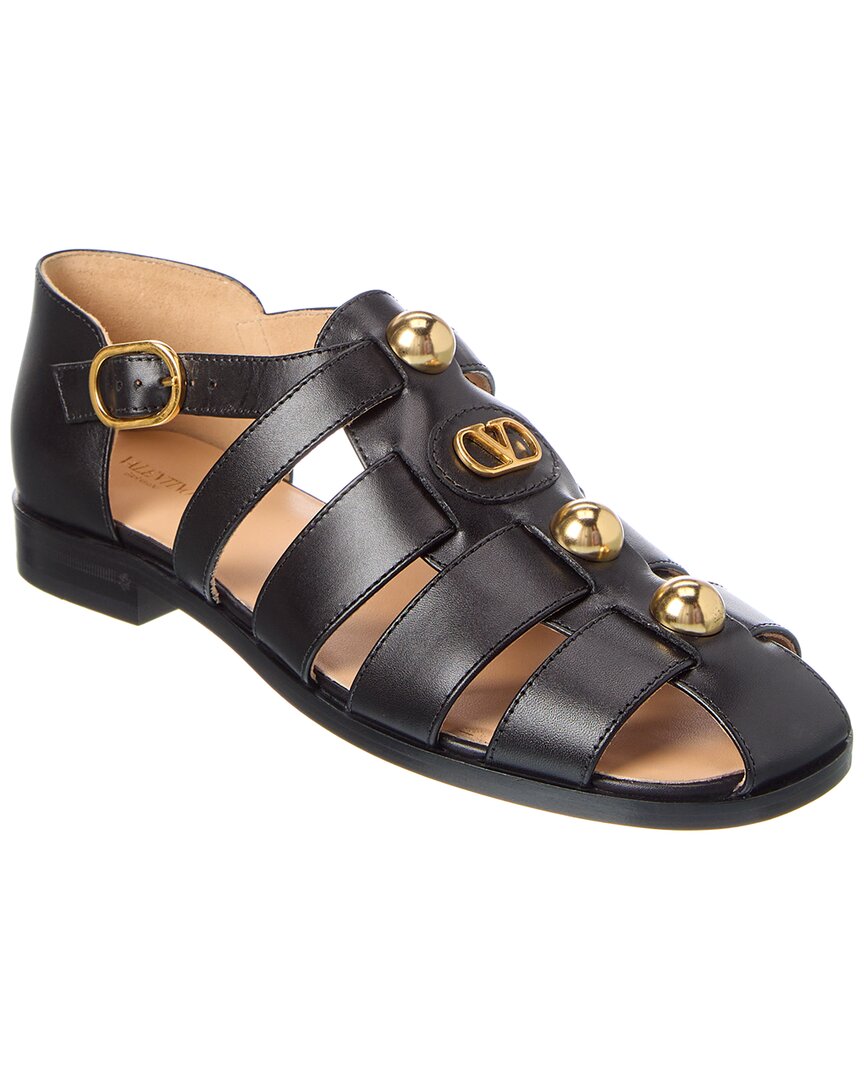 Valentino Flat Sandal In Black