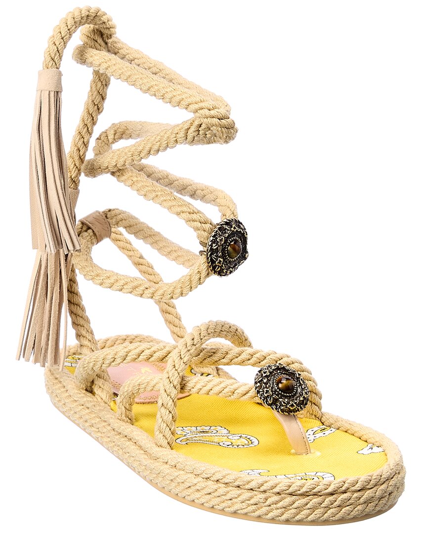 Shop Etro Rope Wrap Sandal In Brown