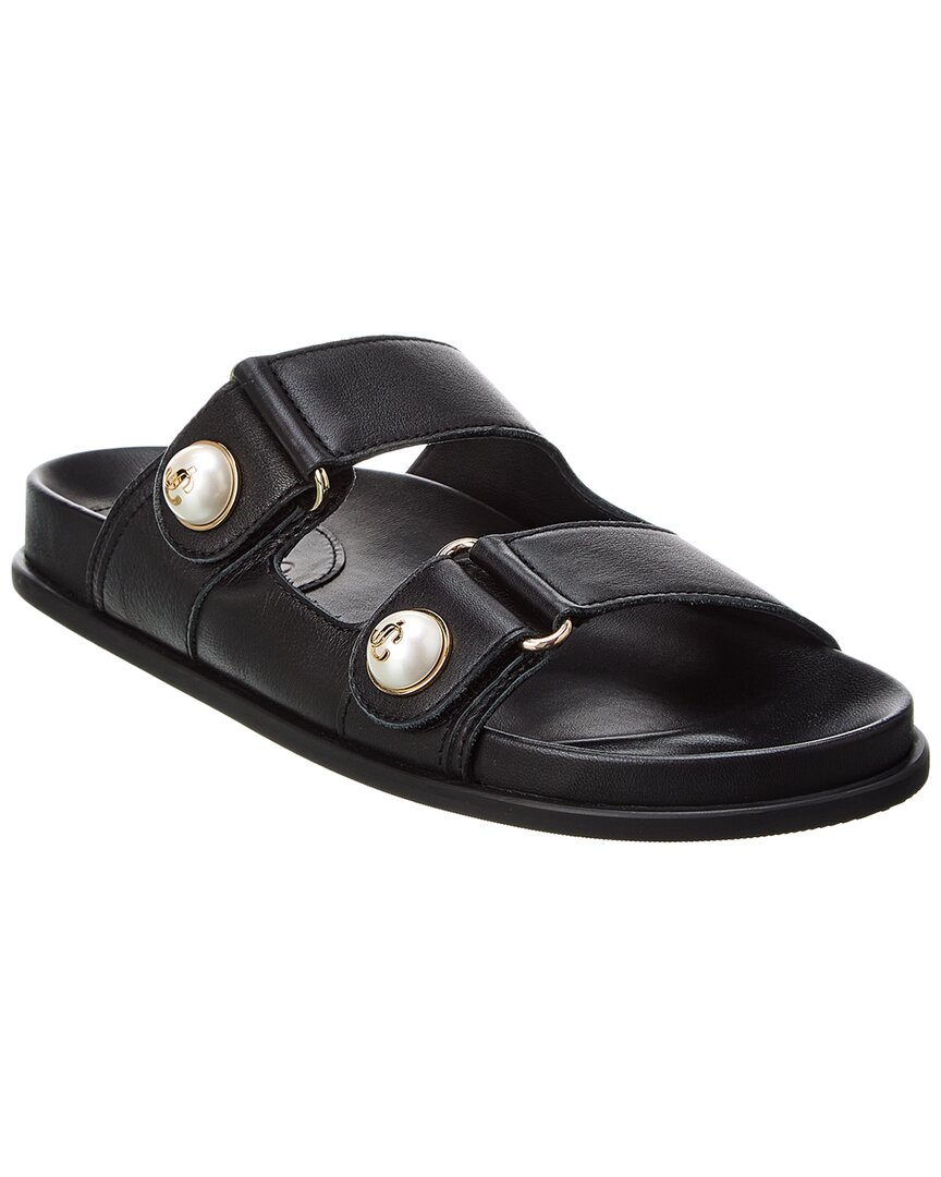 Jimmy Choo Fayence Pearl-embellished Sandals In Black
