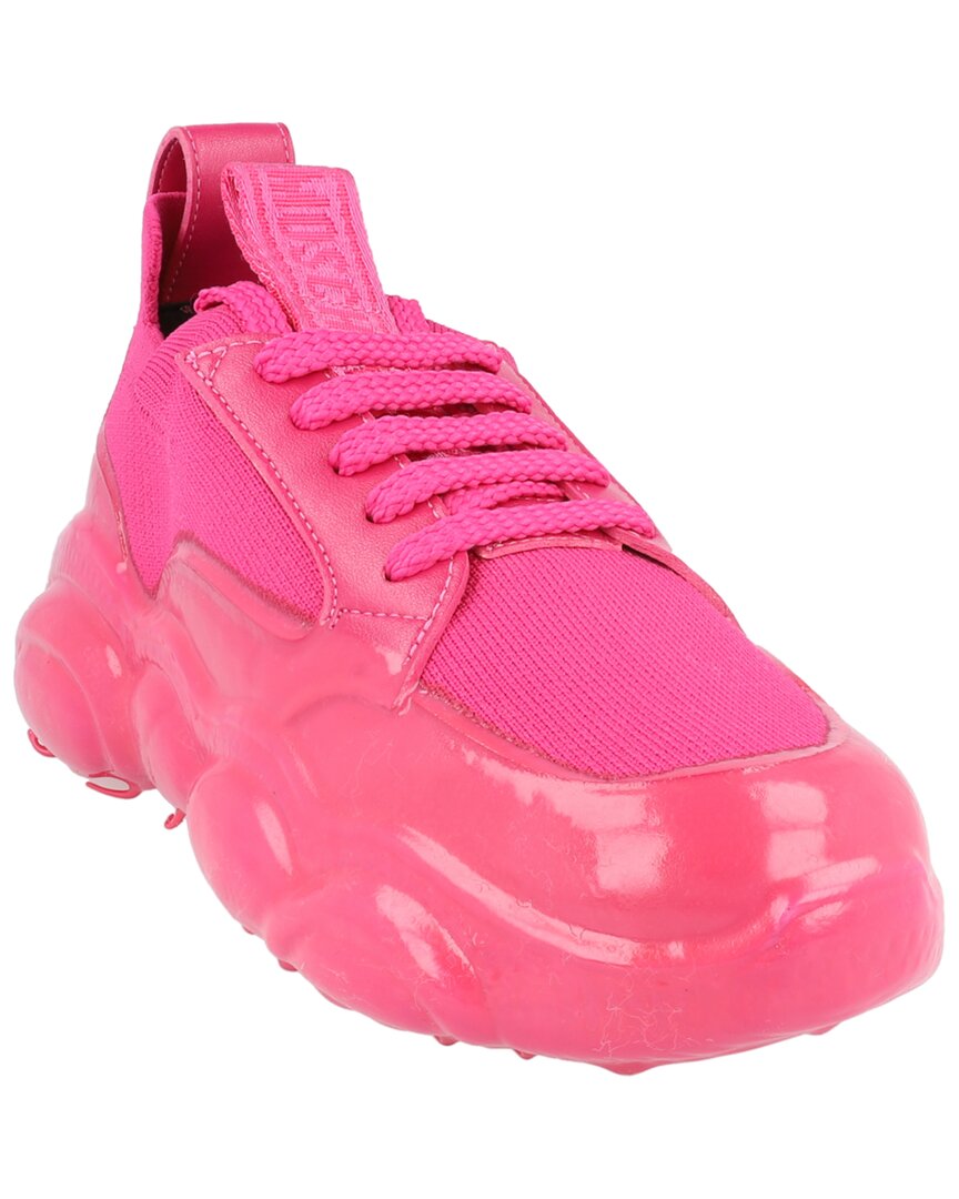 Moschino Logo-patch Leather Sneakers In Pink