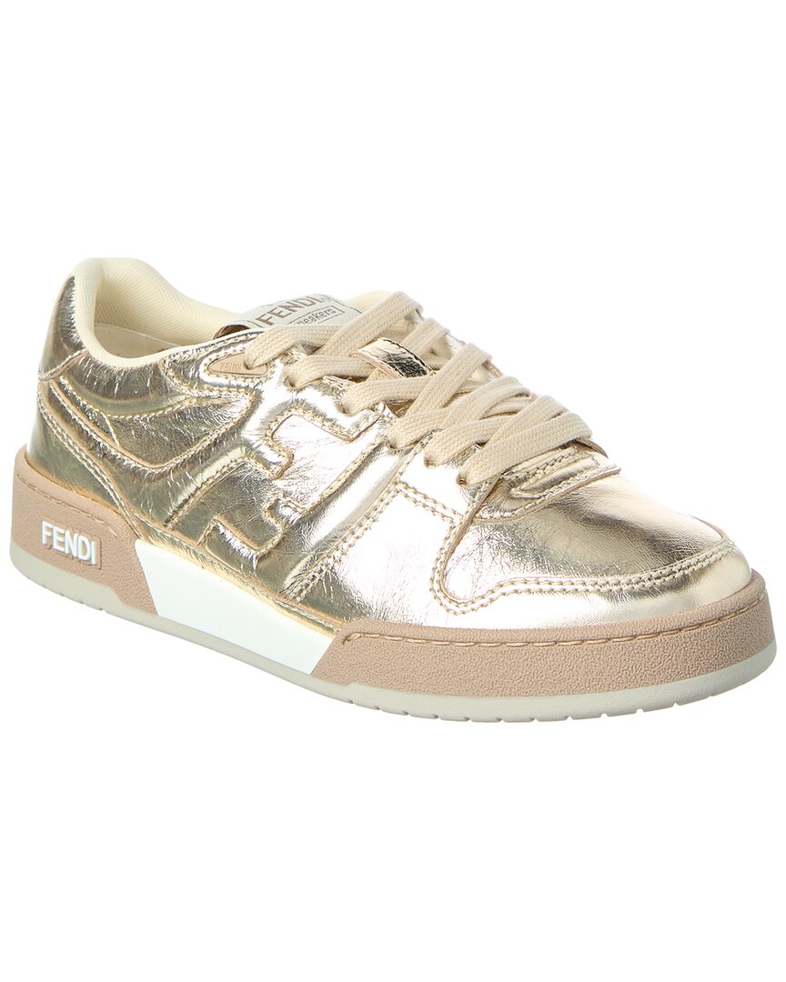 Fendi Match Leather Sneaker In Brown