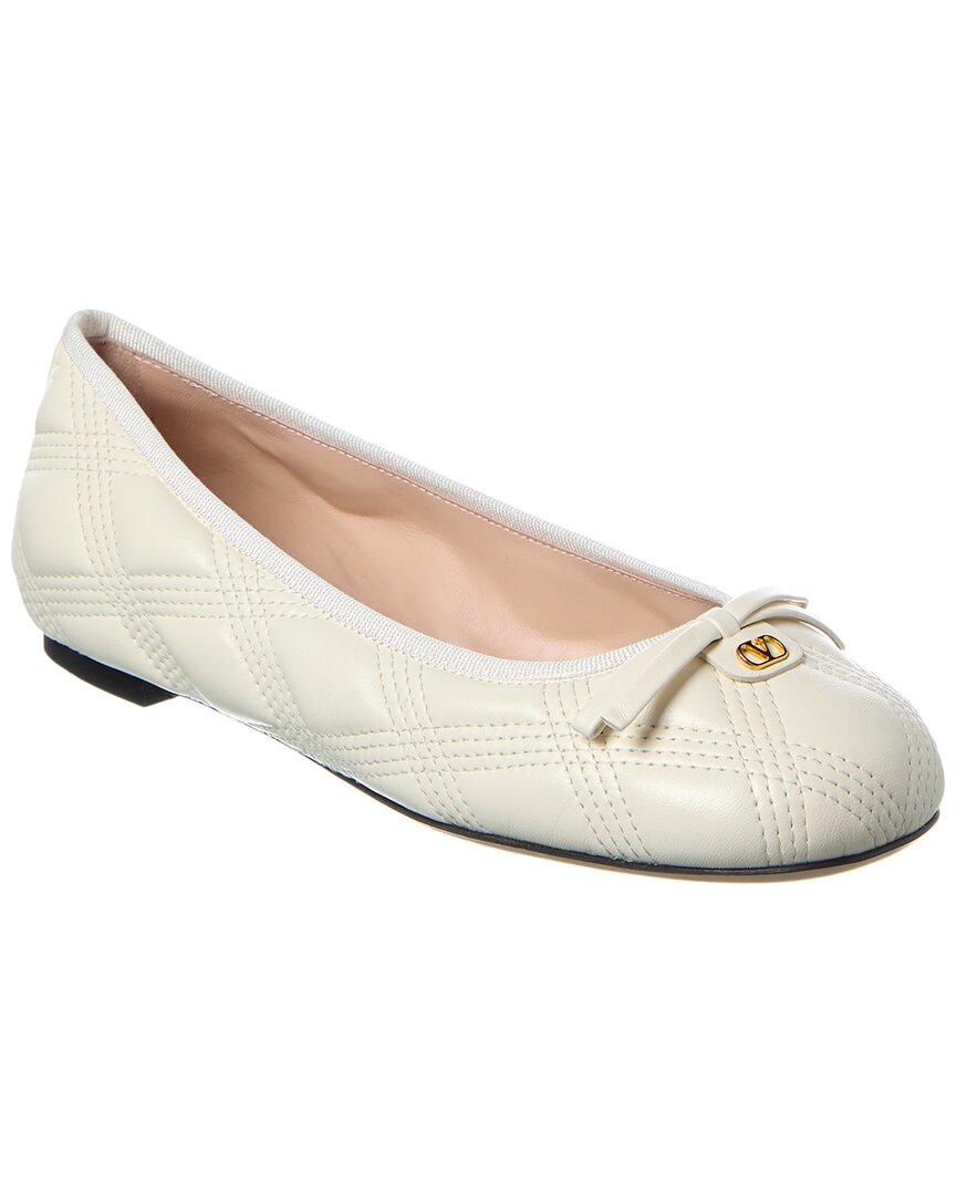 Valentino Garavani Woman Ballet Flats Cream Size 8 Leather
