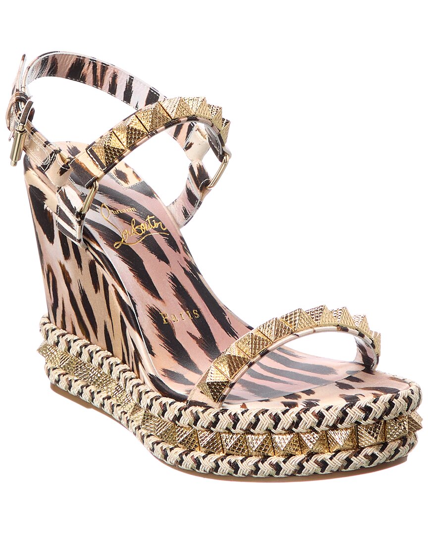 Christian Louboutin Pyraclou 110 Sandals In Rose-pink Silk