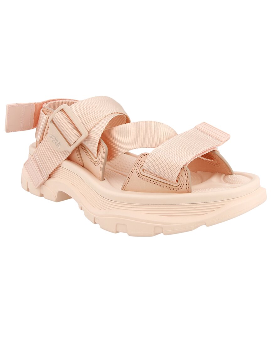 Alexander Mcqueen Tread Leather Sandal In Pink