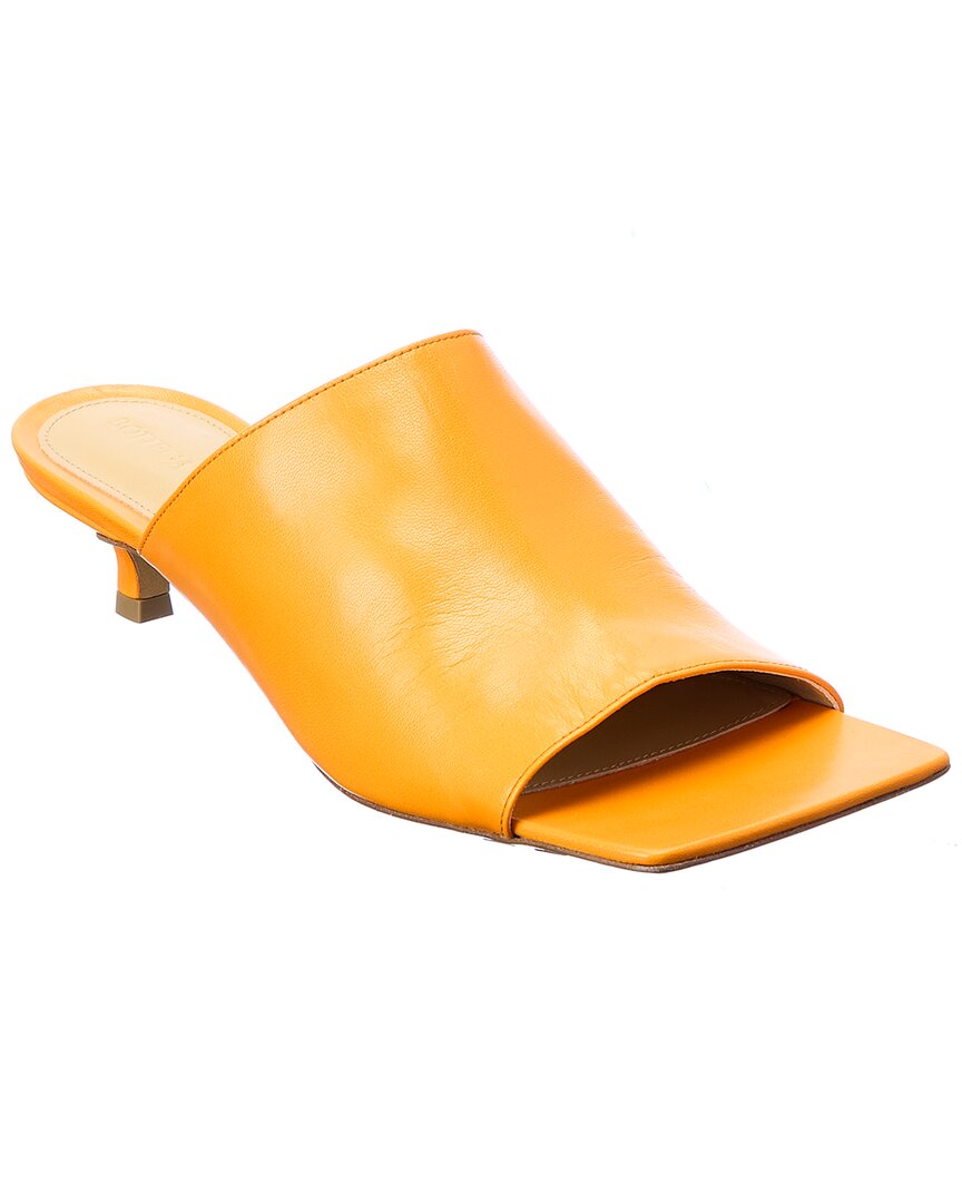 Shop Bottega Veneta Stretch Leather Mule In Orange