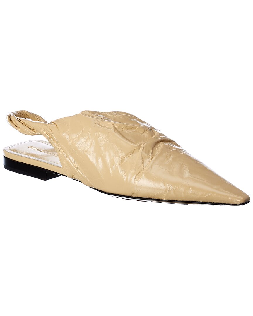 Bottega Veneta Leather Slingback Flat In Beige