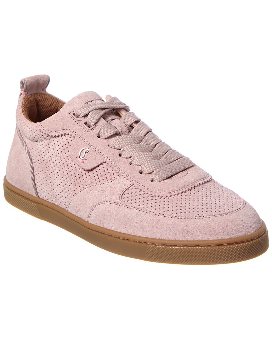 Christian Louboutin Tutti Rui Donna Perforated Suede Sneakers In Pink
