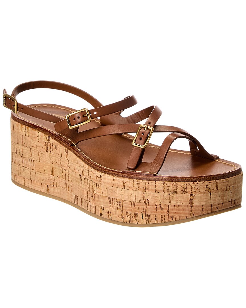 Tod's Tods Logo Leather Wedge Sandal