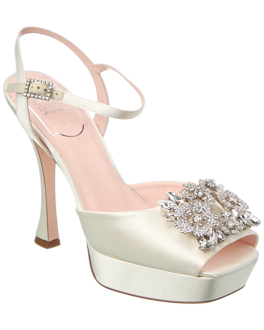 Shop Roger Vivier Rv Bouquet Satin Platform Sandal