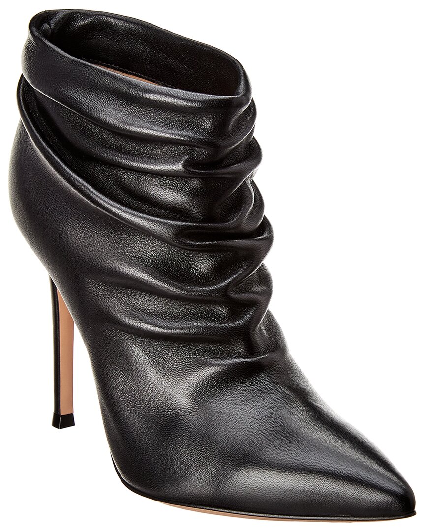 Gianvito Rossi Cyril 105 Leather Bootie In Black