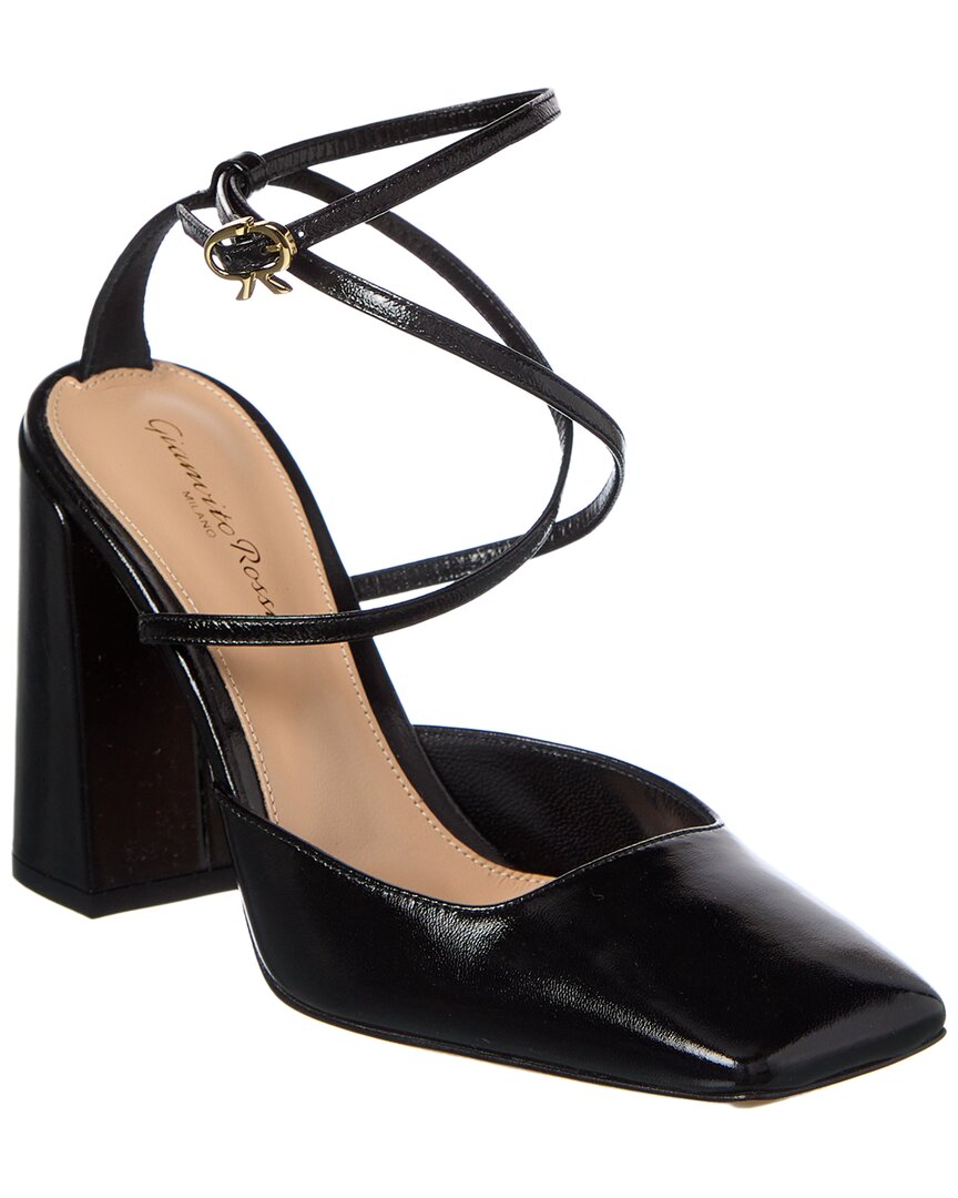 Gianvito Rossi Ludovica Leather Slingback Pump In Black