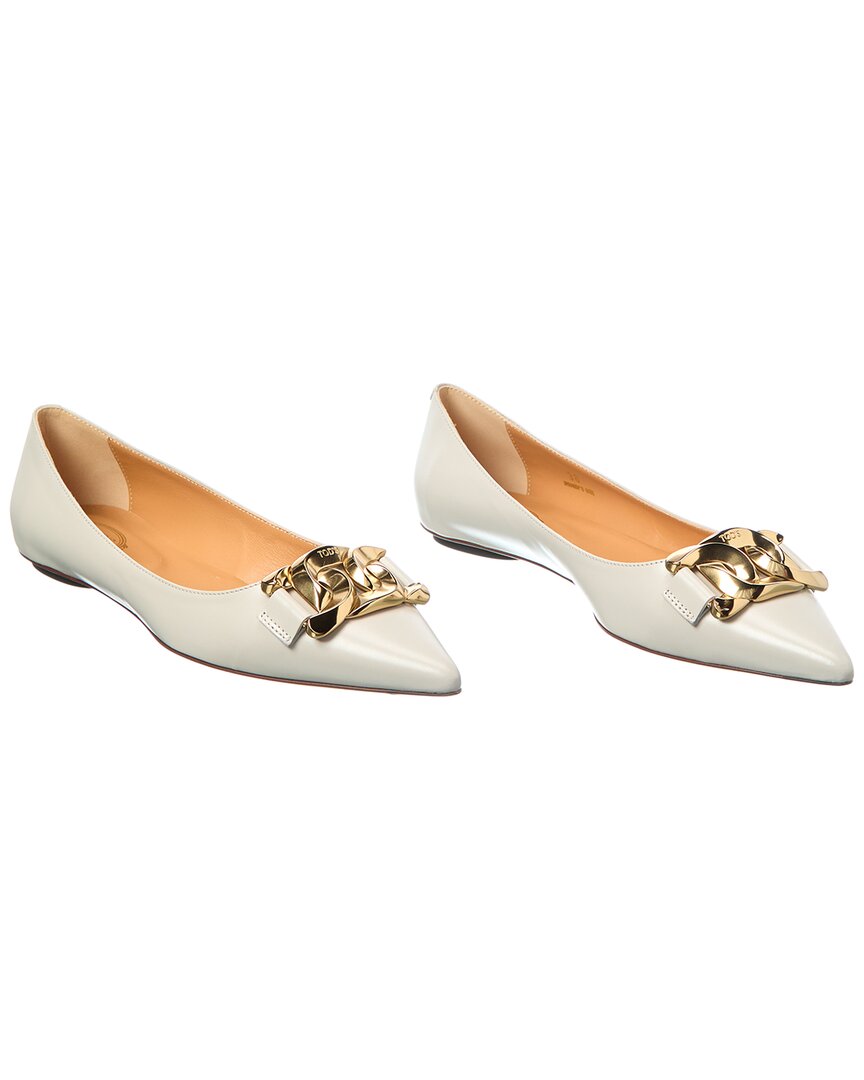 Tod's Logo Leather Flat