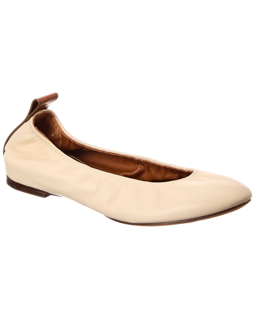 Lanvin Round-toe Leather Ballerina Shoes