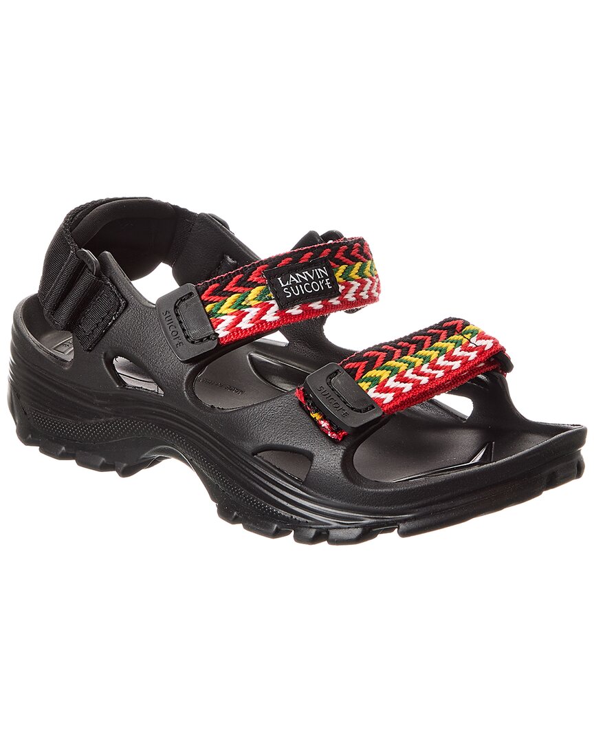Lanvin Black Suicoke Edition Curb Laces Sandals