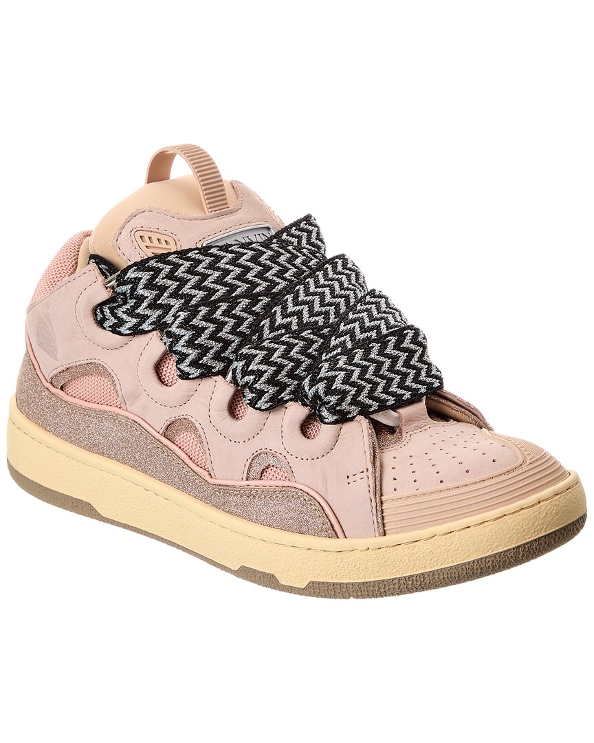 Lanvin Curb Sneakers With Padded Tongue And Rubber Sole In Pink