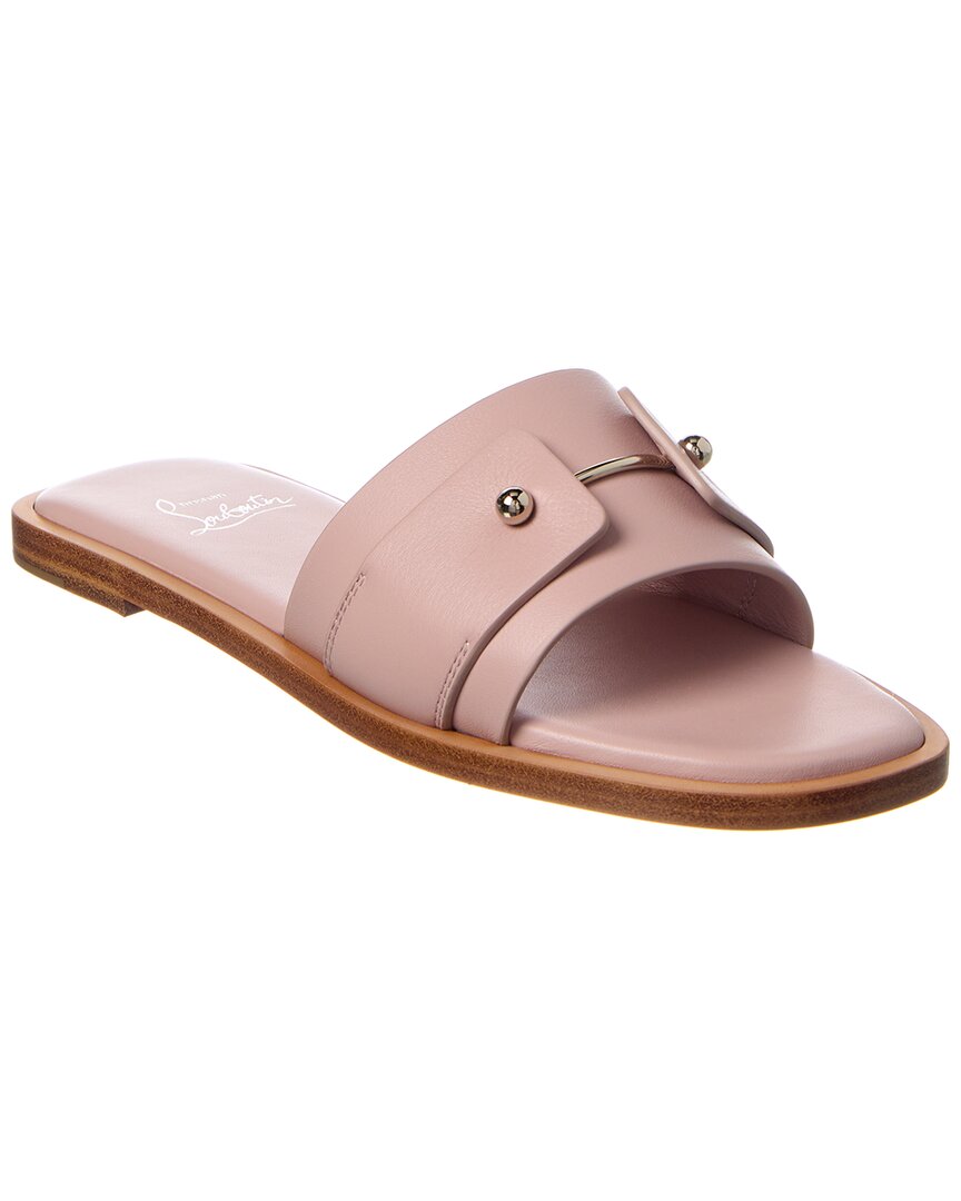 Christian Louboutin Chambelimule Leather Mule In Pink