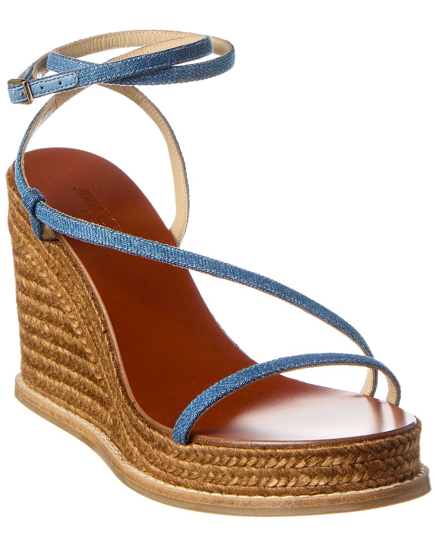 Jimmy Choo Danai 100 Denim Wedge Sandal