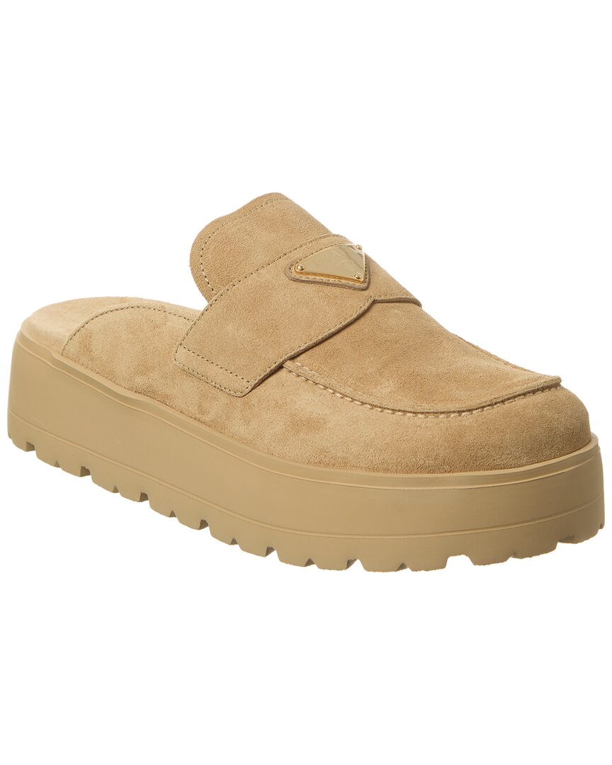 Prada Suede Flatform Mule