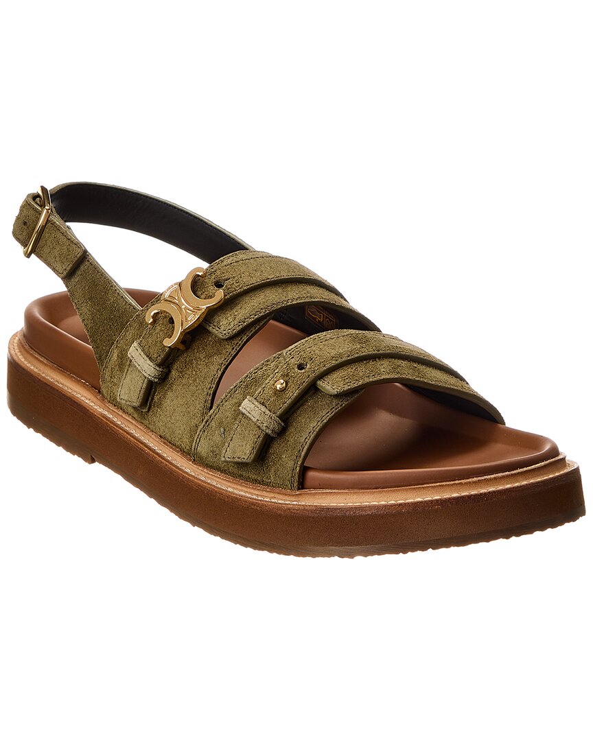 Celine Tippi Triomphe Suede Sandal