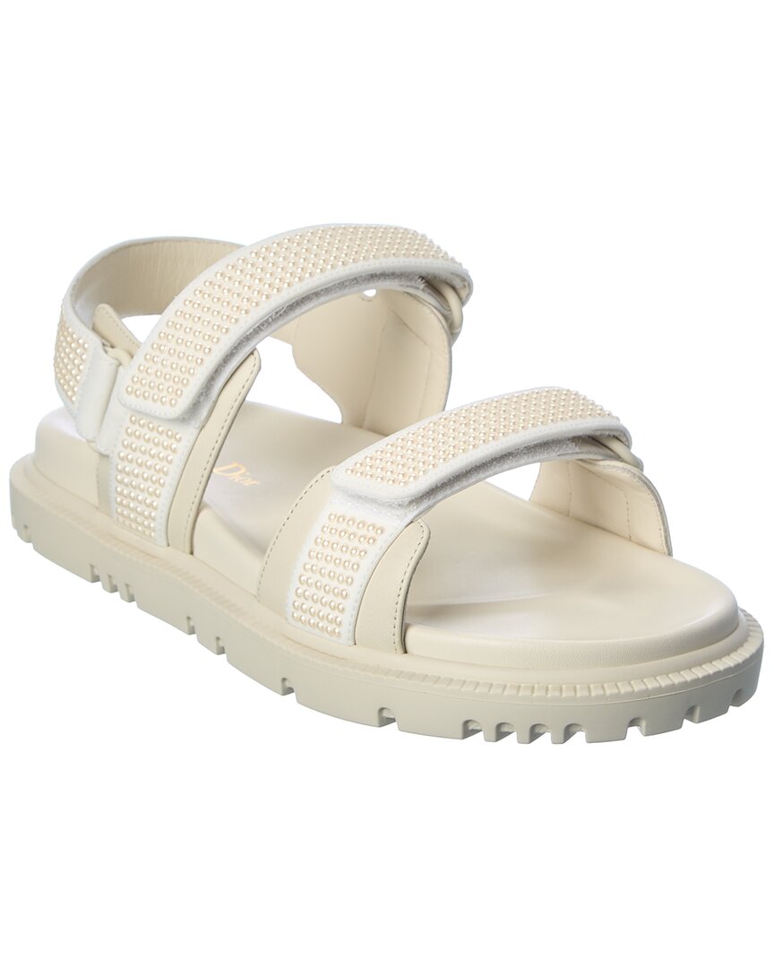 Shop Dior Act Leather Sandal In White