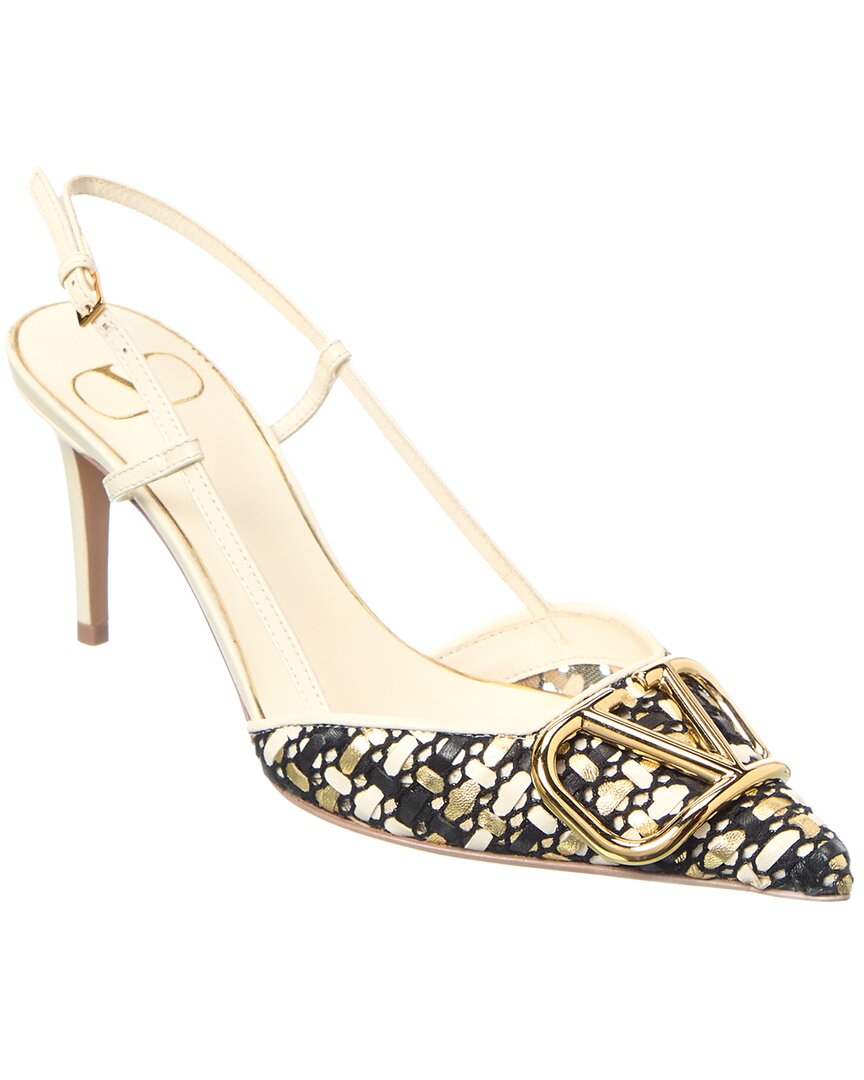 Valentino Garavani Valentino Vlogo 80 Leather Slingback Pump