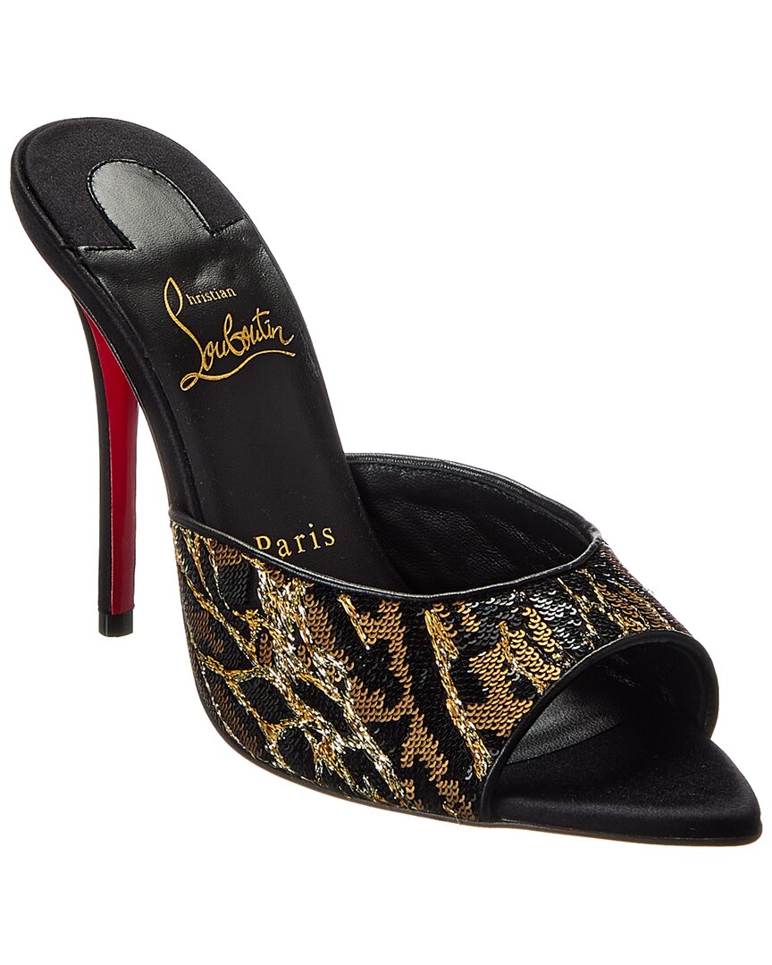 Christian Louboutin Miss Z Ocelot 100 Satin Mule