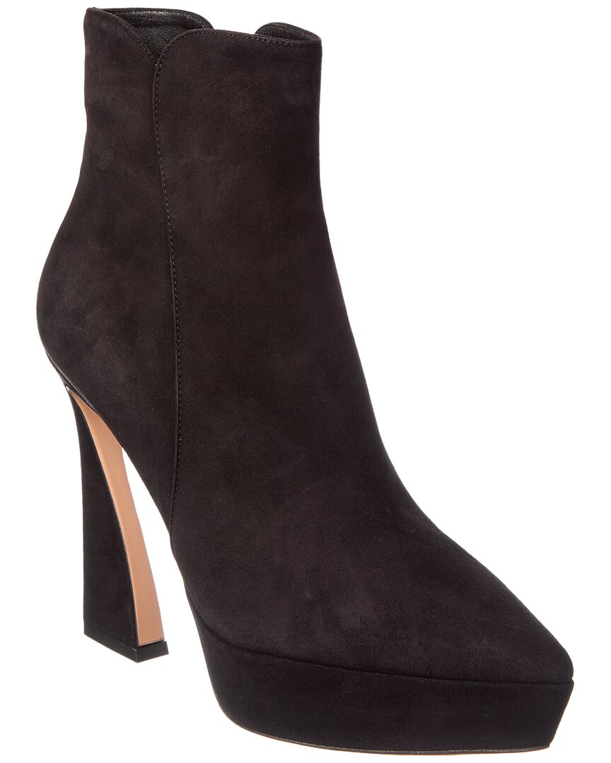 Gianvito Rossi Vertigo 85 Suede Platform Boot In Brown