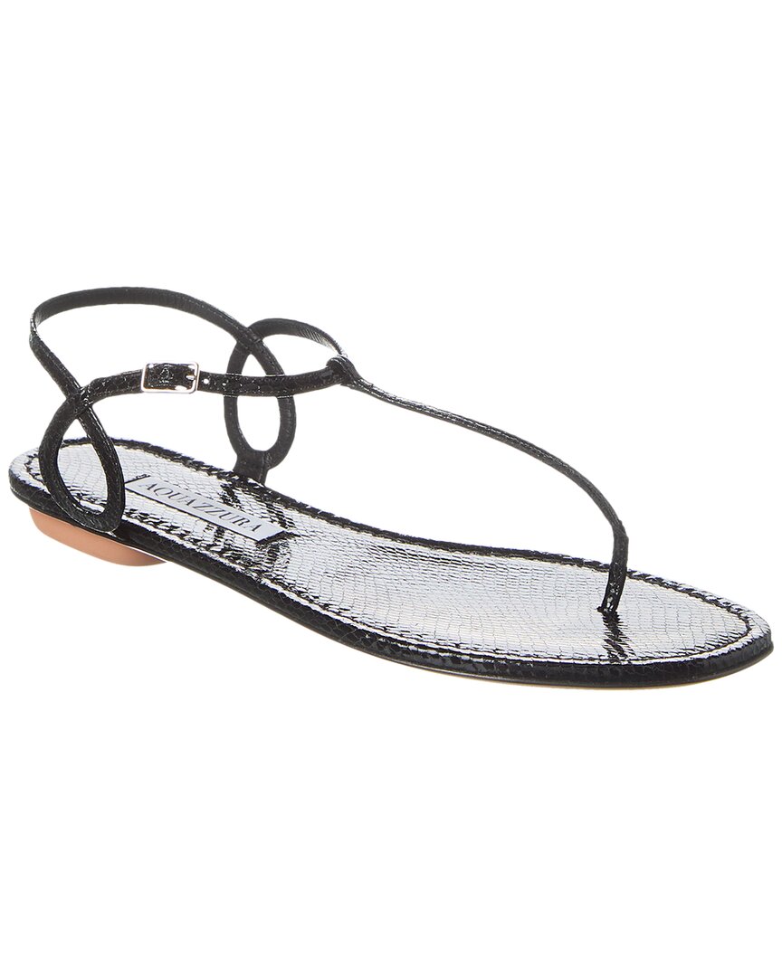 Aquazzura Almost Bare Snake-embossed Leather Sandal
