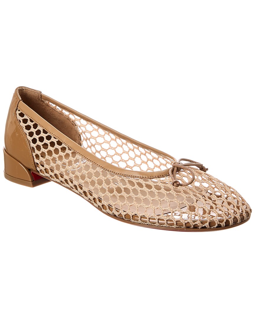 Christian Louboutin Sweetie Jane Mesh & Patent Ballerina Flat