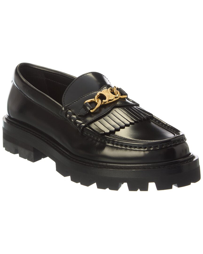 Celine Margaret Loafer With Triomphe Chain In Shiny Bull