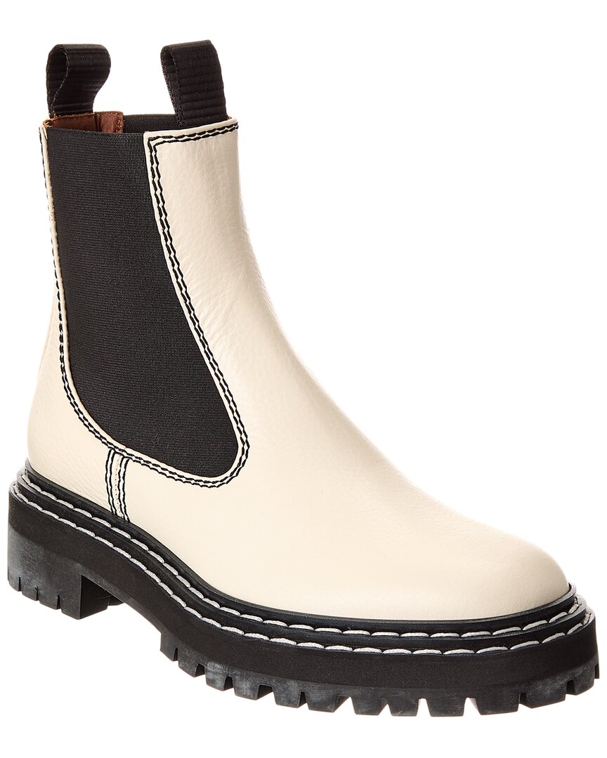 Proenza Schouler Dnu Pack  Leather Chelsea Boot In White