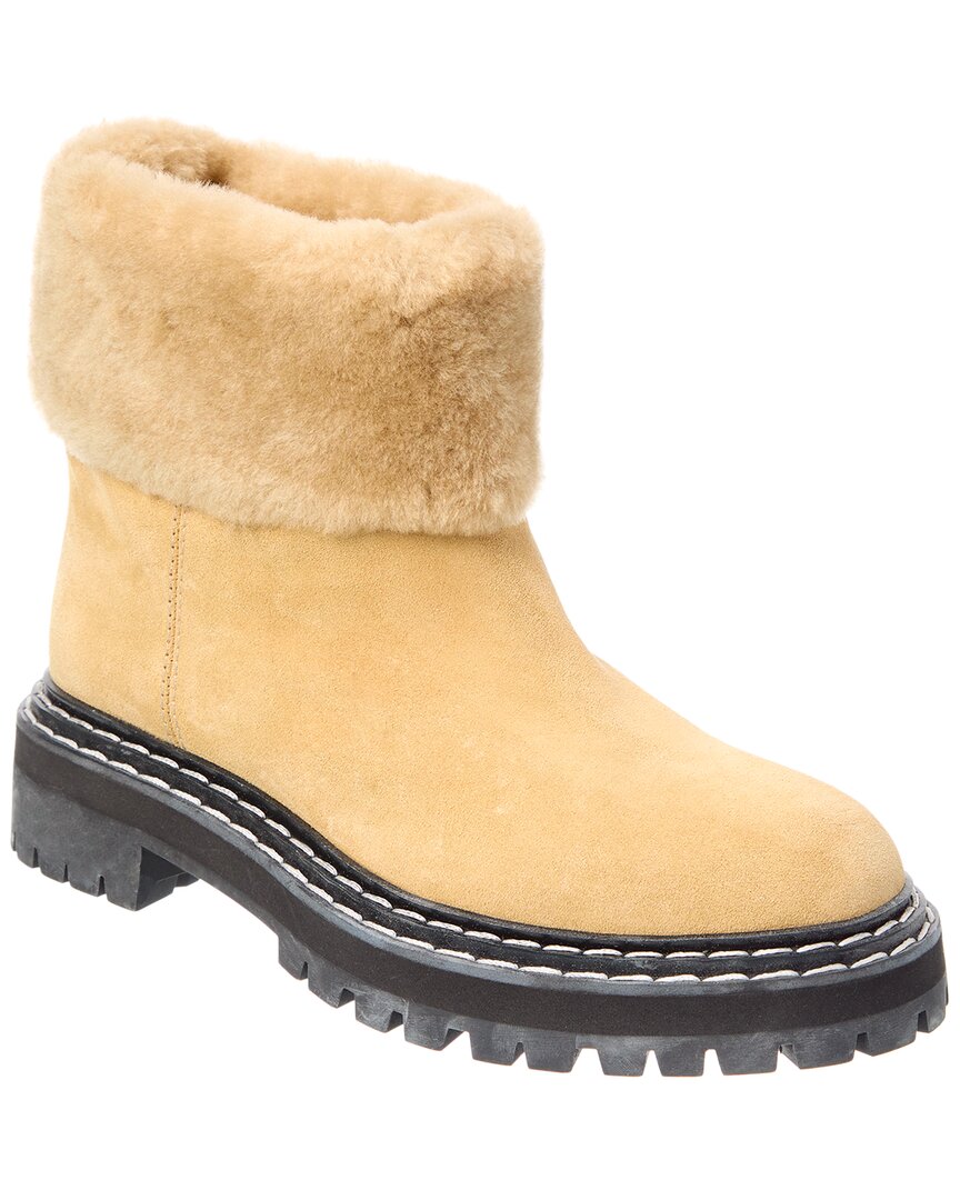 Proenza Schouler Dnu Pack Suede & Shearling Boot In Gold