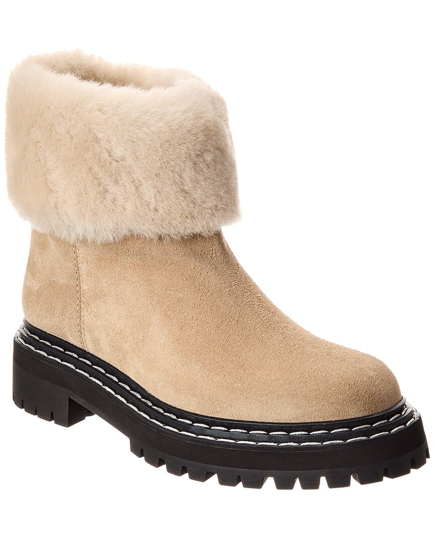 Proenza Schouler Dnu Pack Suede & Shearling Boot In Brown