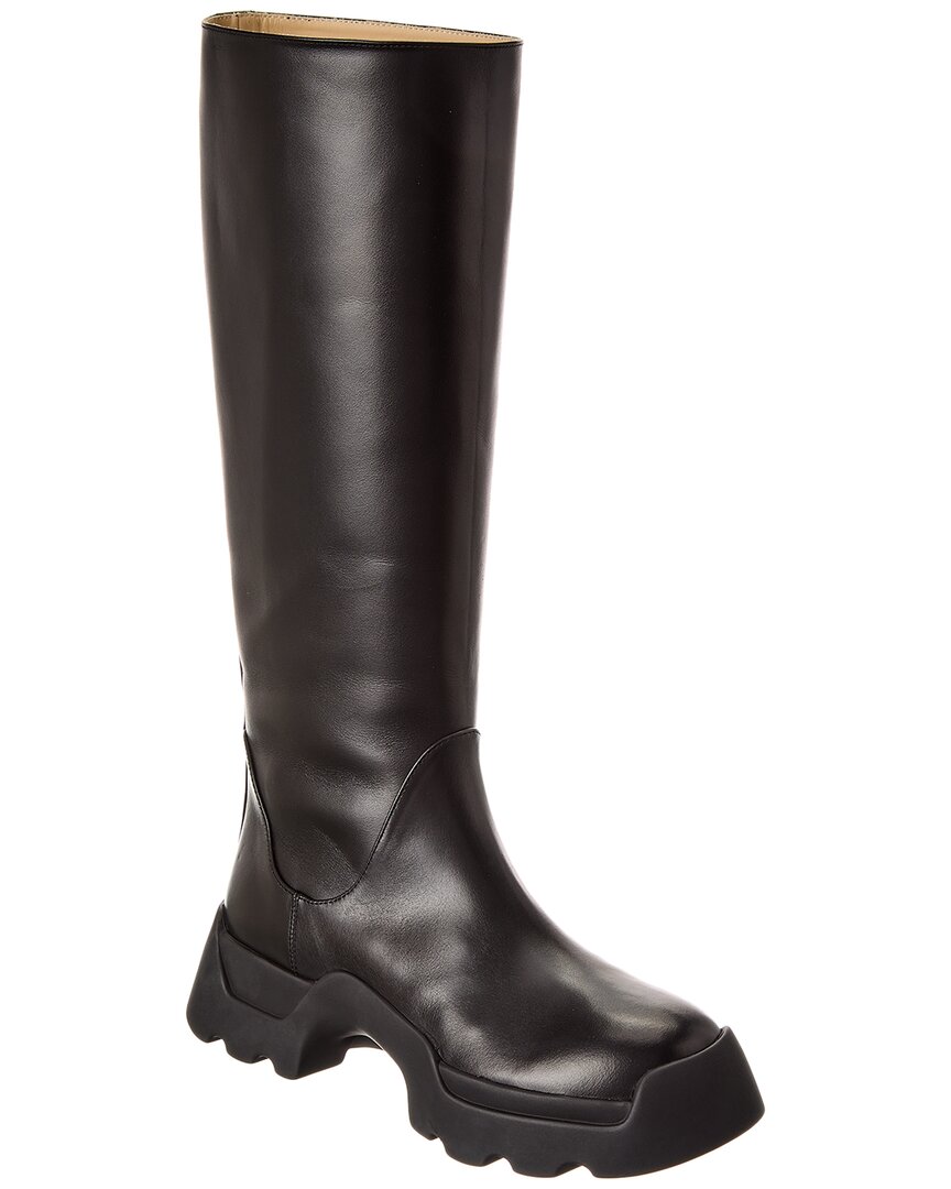 Proenza Schouler Stomp Leather Knee-high Boot In Black