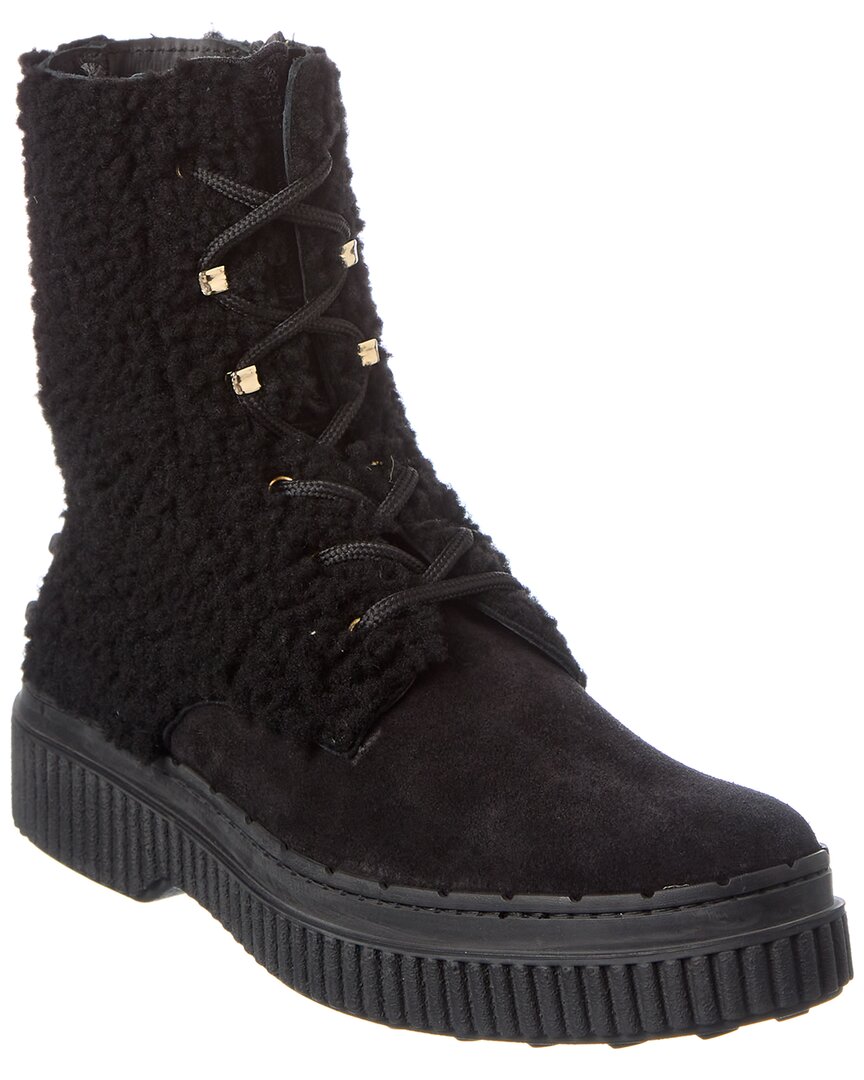 Tod's Suede Bootie In Black