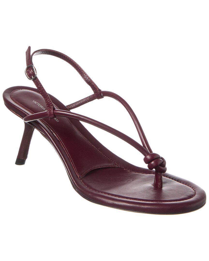 Victoria Beckham Leather Sandal In Burgundy