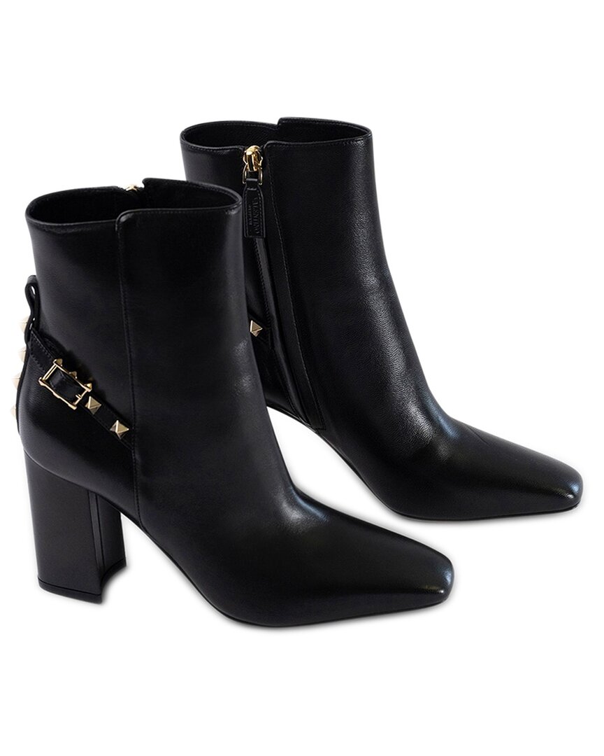 Valentino Garavani Valentino Leather Bootie In Black