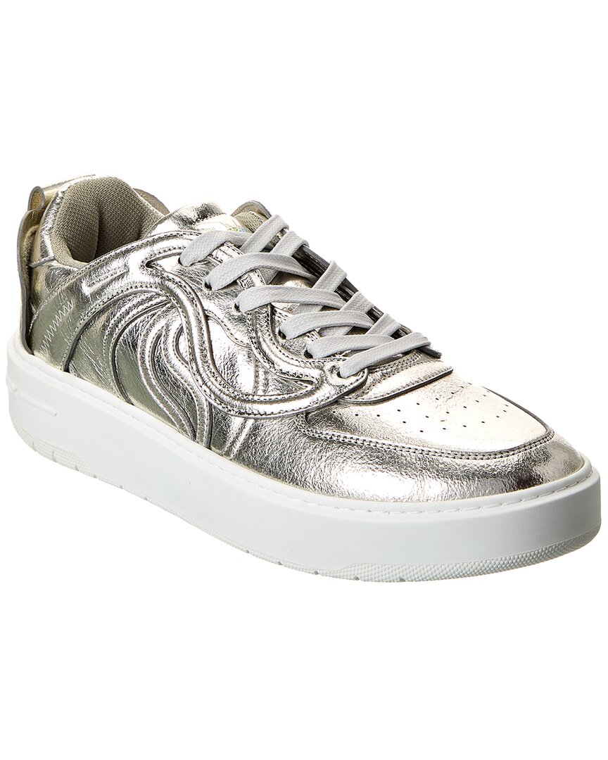 Stella Mccartney Qr Code Tongue Cupsole Sneakers In Silver