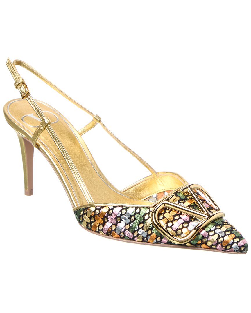 Valentino Garavani Valentino Vlogo 80 Leather Slingback Pump