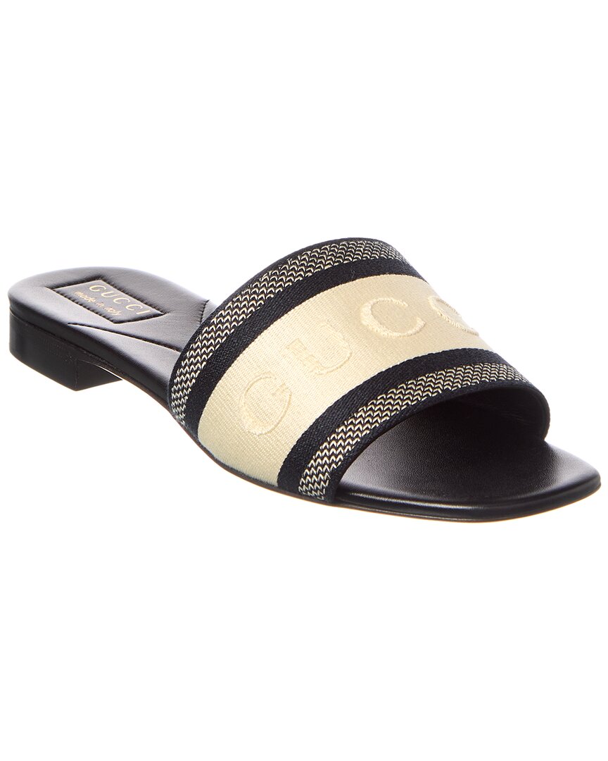 Gucci Web Canvas & Leather Sandal