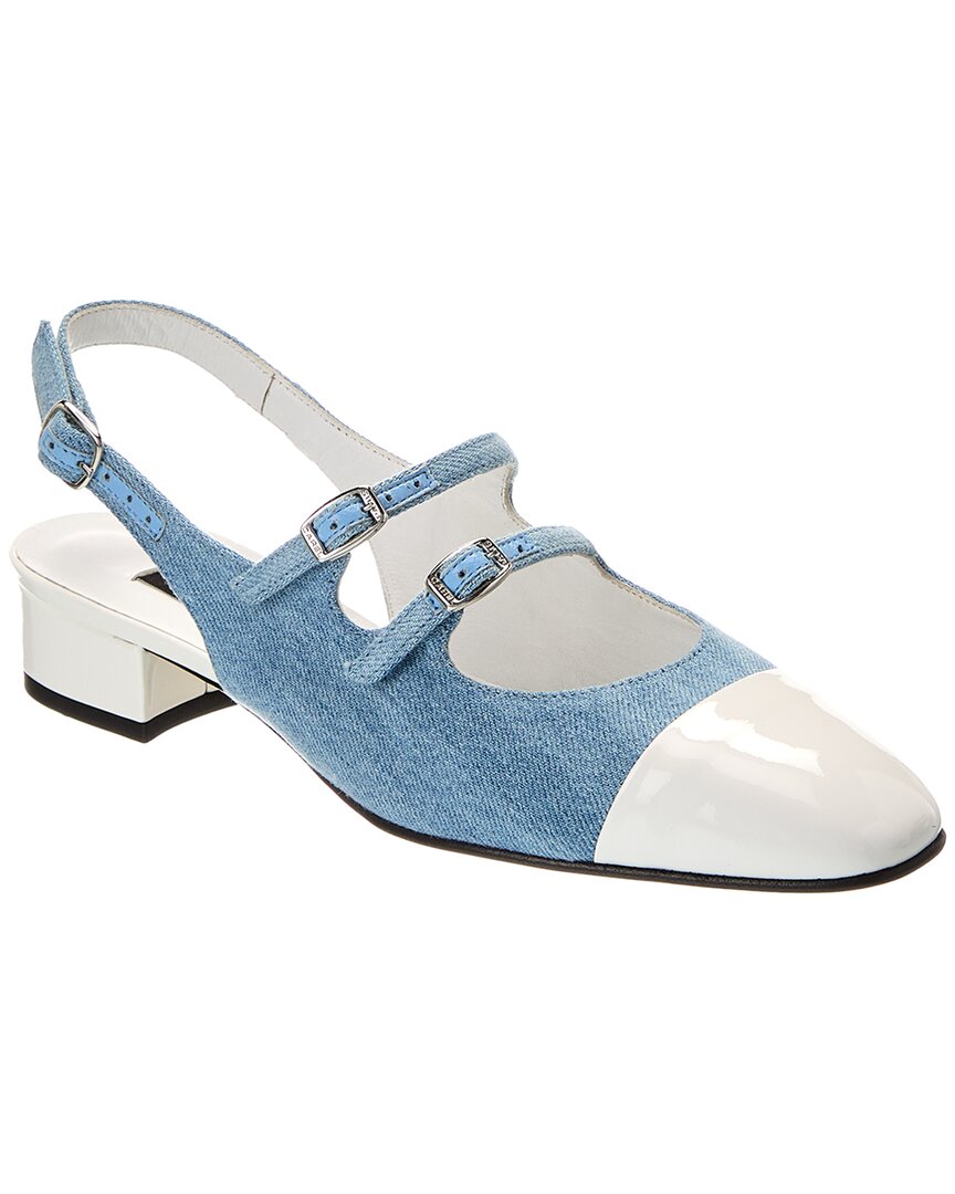 Carel Paris Abricot Denim & Patent Pump