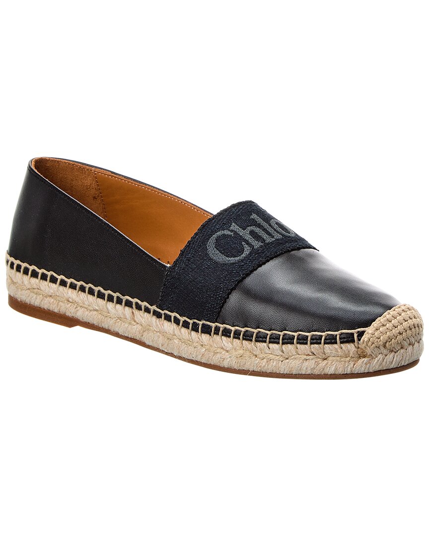 Shop Chloé Piia Flat Leather Espadrille