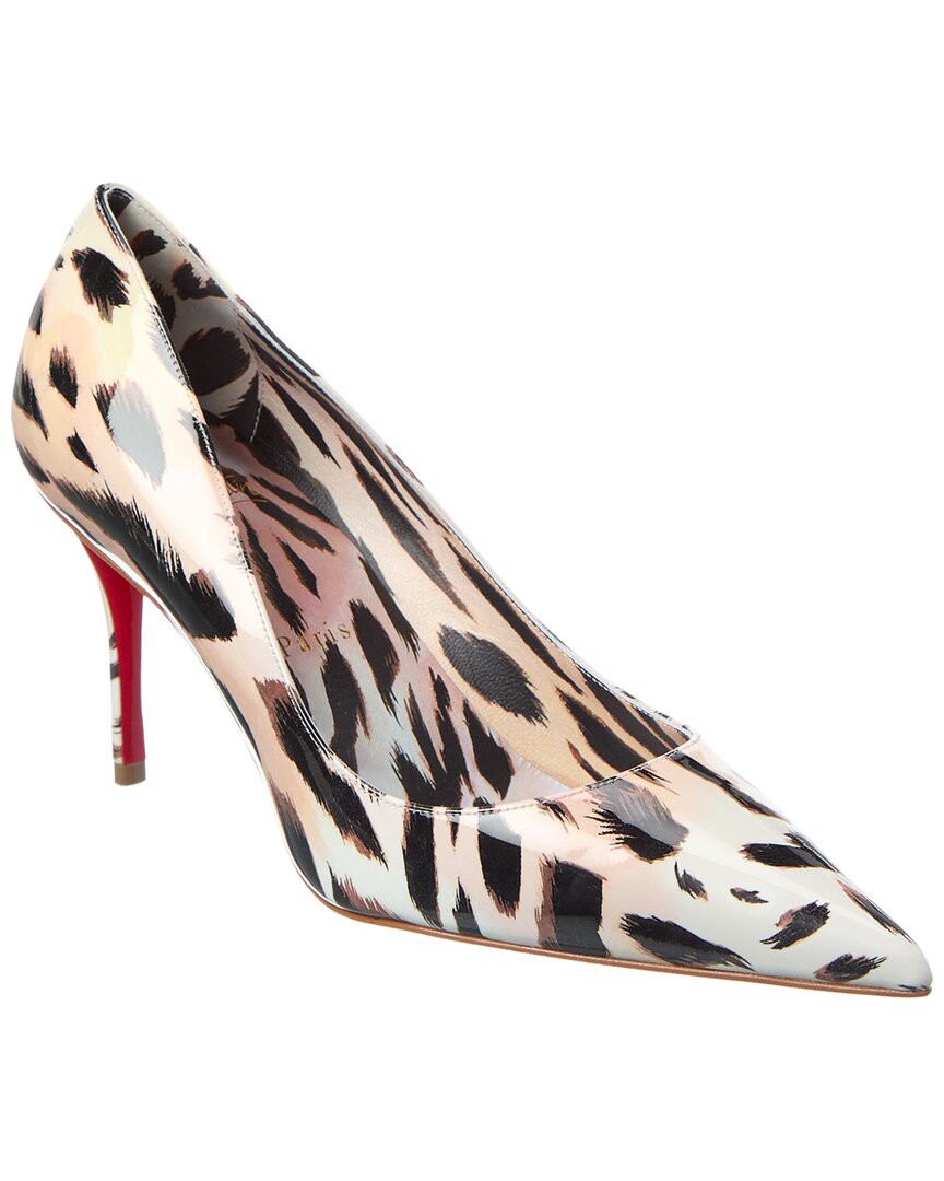 Christian Louboutin Miss Z Gigi 80 Leopard-print Patent-leather Point-toe Pumps