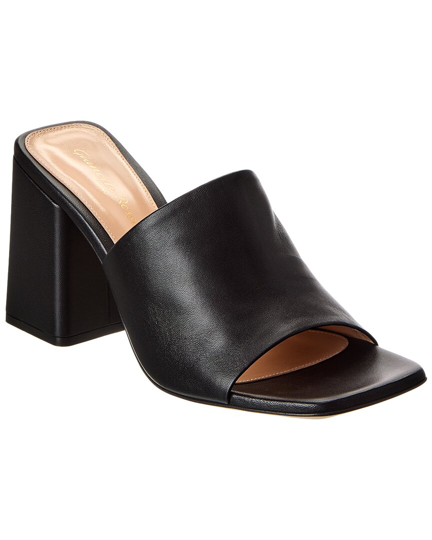 Gianvito Rossi Wynn 85 Leather Sandal In Black