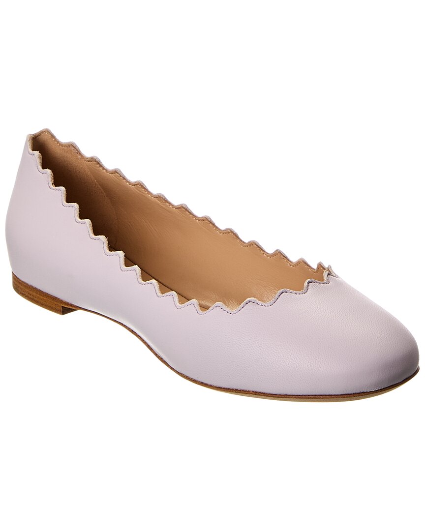 Chloé Lauren Scalloped Leather Ballerina Flat