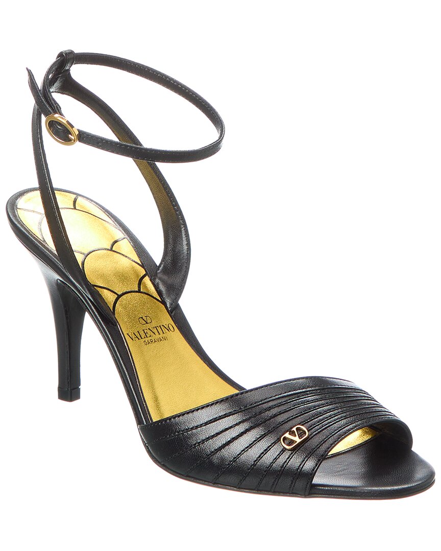Valentino Ladycrush 85 Leather Sandal In Black