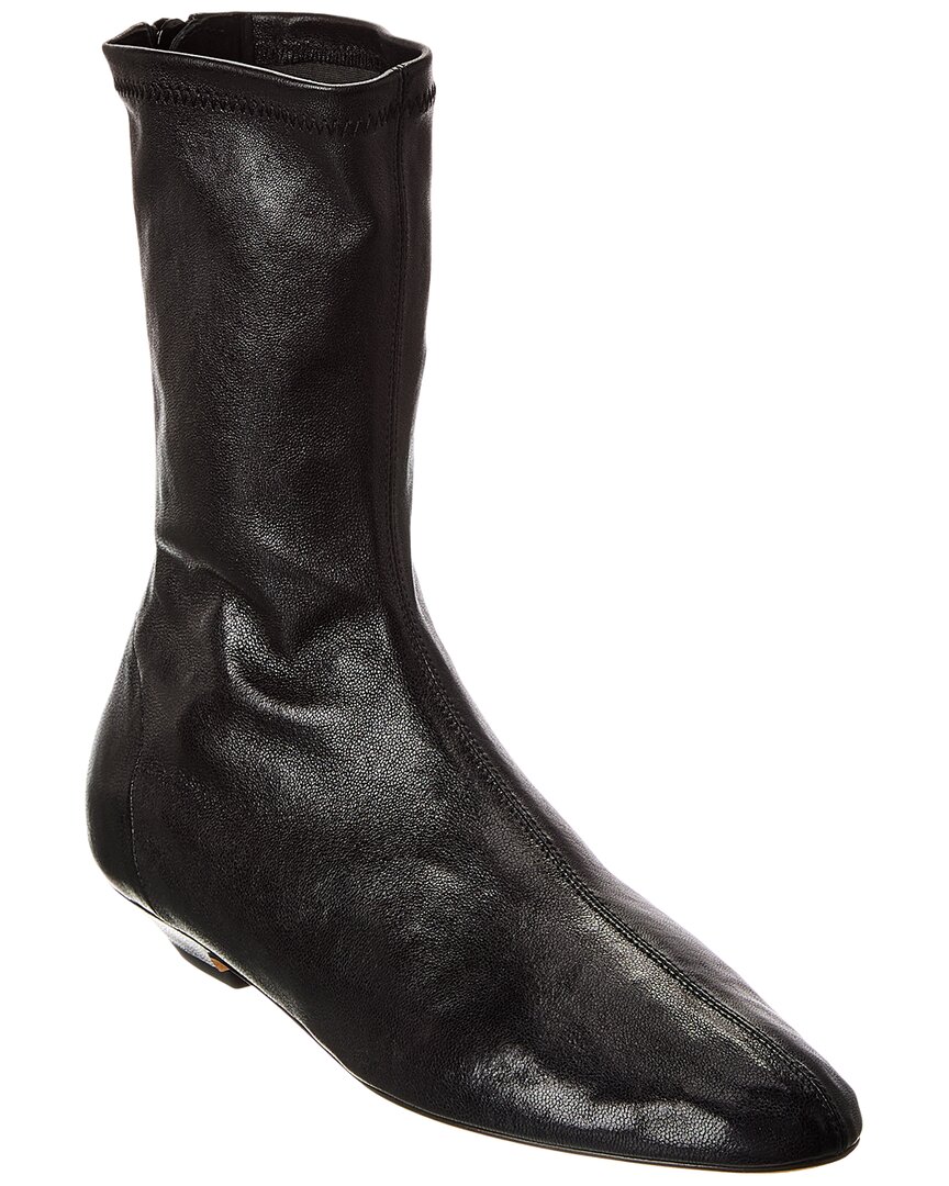 Khaite The Apollo Leather Bootie In Black