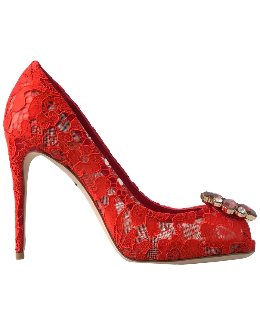 Dolce & Gabbana Silk Sandal In Red