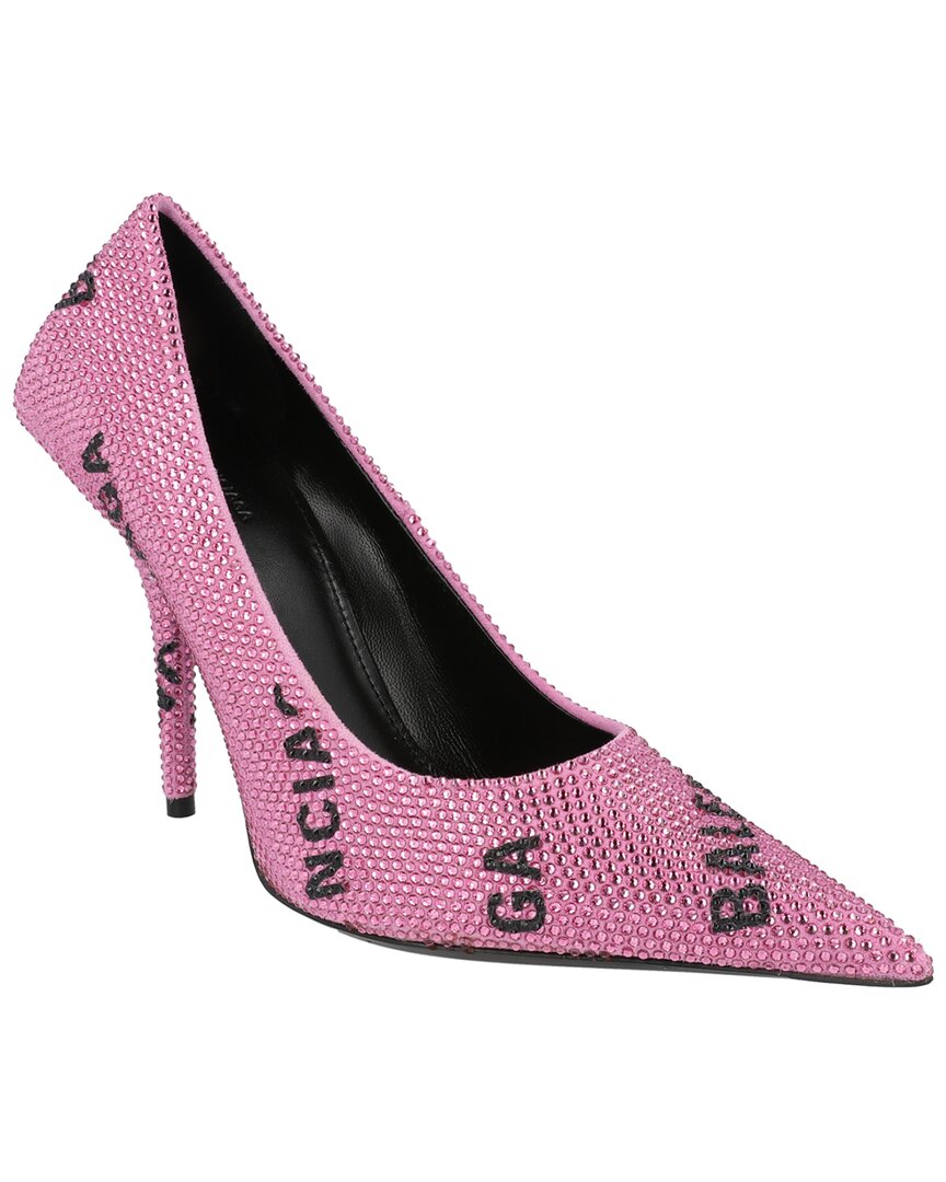Balenciaga Rhinestone-covered Pointed Stiletto Pumps In Pink