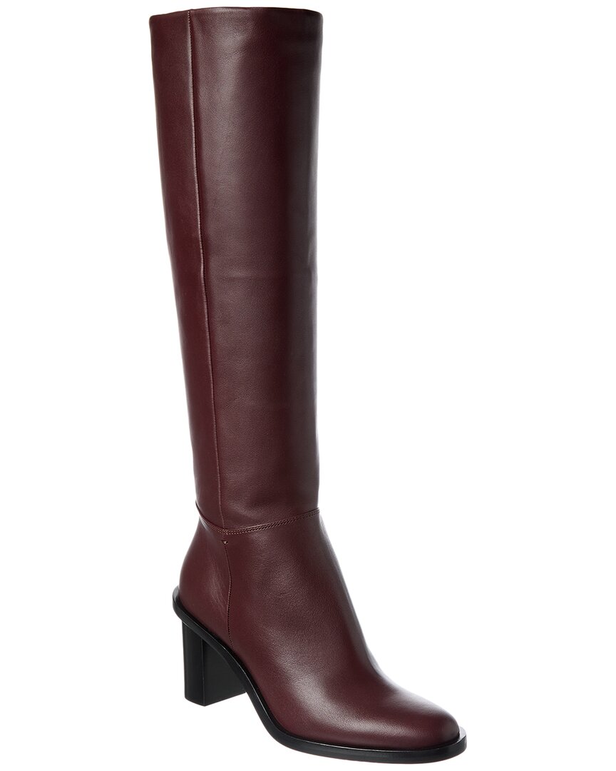Max Mara Leather Knee-high Boot In Red